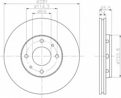 HELLA PAGID 8dd355107031 -  Тормозной диск
